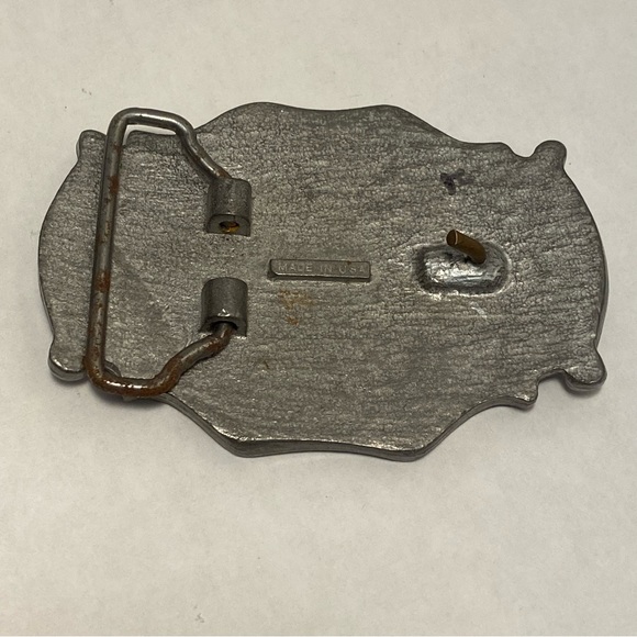 Vintage women’s Blue faceted Rhinestone Belt Buckle Made In USA 90s gray ornate - Picture 2 of 10